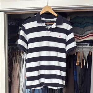Polo Jeans Co Classic White and Blue Striped Polo